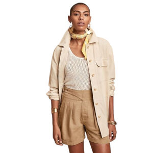 Banana Republic Linen Blend Adventure Shorts Sz 12 | Pleated Safari Trousers